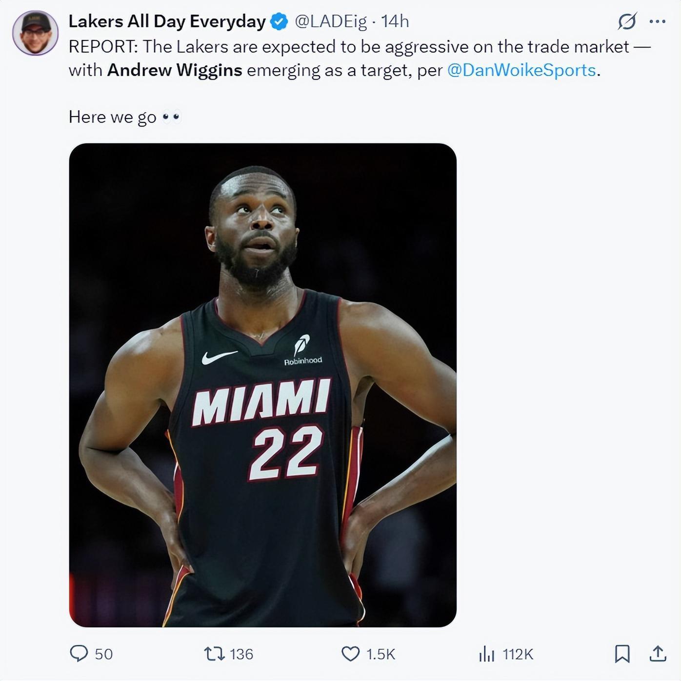 热记曝湖人交易维金斯要点:湖媒列4换1出首轮 完美先发可冲冠